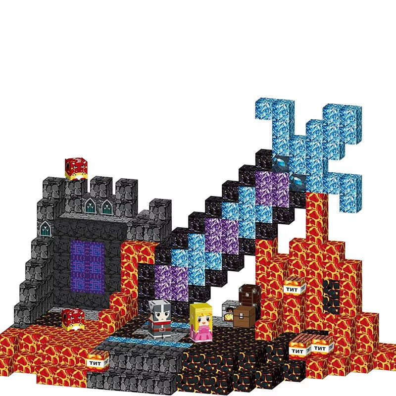 25-200 Magnetic Building Blocks - Creative Magnetic Toy Set, Christmas and Halloween Gift Cube Building Kit