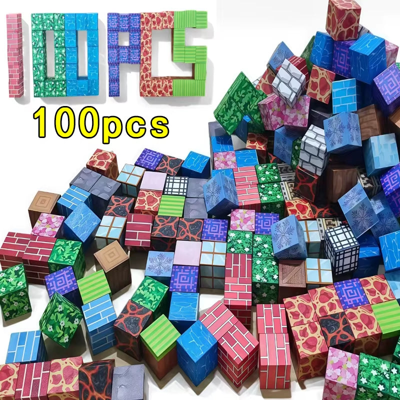 25-200 Magnetic Building Blocks - Creative Magnetic Toy Set, Christmas and Halloween Gift Cube Building Kit
