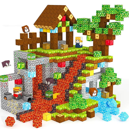25-200 Magnetic Building Blocks - Creative Magnetic Toy Set, Christmas and Halloween Gift Cube Building Kit