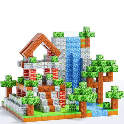 25-200 Magnetic Building Blocks - Creative Magnetic Toy Set, Christmas and Halloween Gift Cube Building Kit
